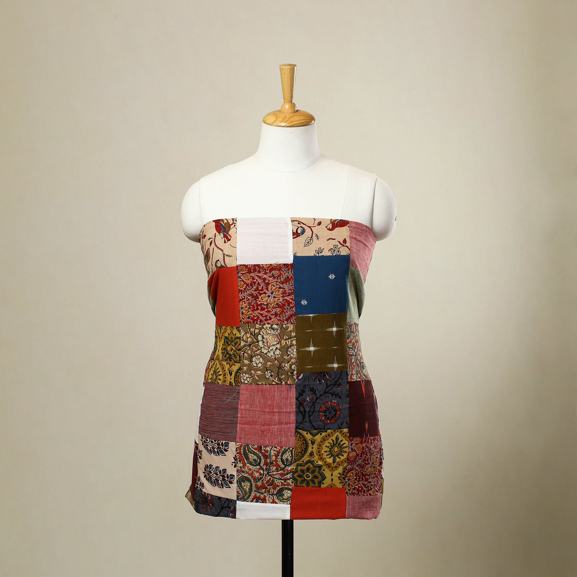 Buy Multicolor Handcrafted Patchwork Cotton Kurta Material