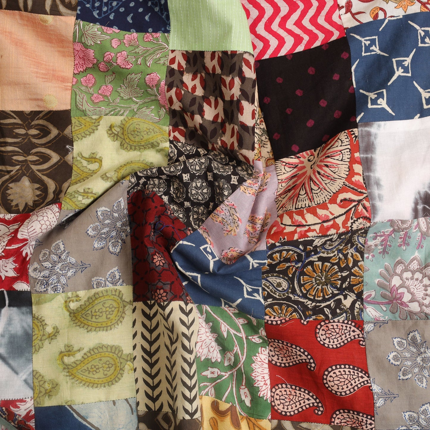 Buy Multicolor Handcrafted Patchwork Cotton Kurta Material