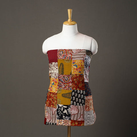 Multicolor - handcrafted patchwork cotton unstitched kurta