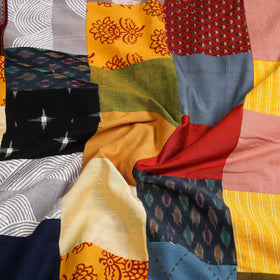 Multicolor Handcrafted Patchwork Cotton Kurta Material