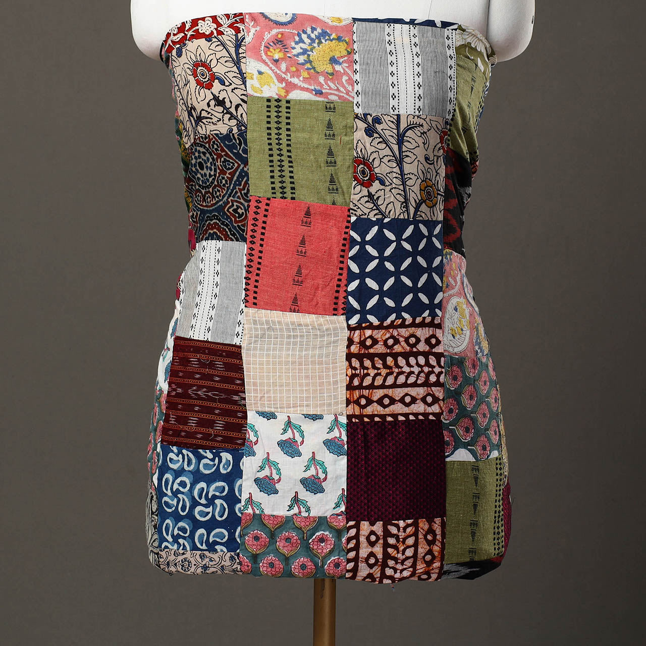 Multicolor - handcrafted patchwork cotton unstitched kurta