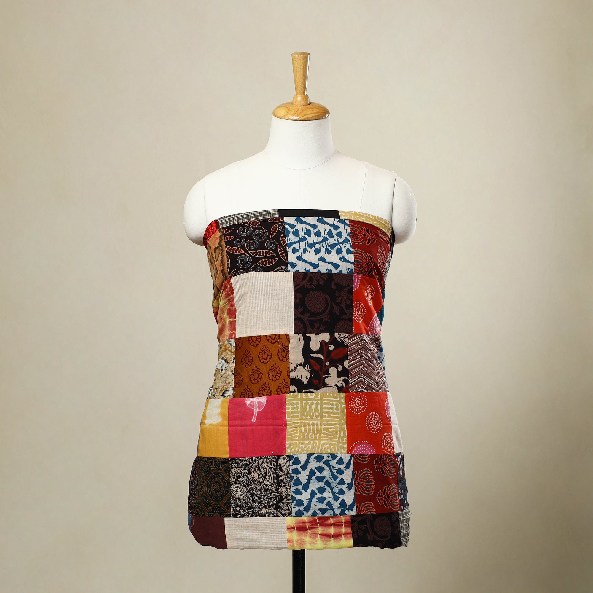 Buy Multicolor Handcrafted Patchwork Cotton Kurta Material