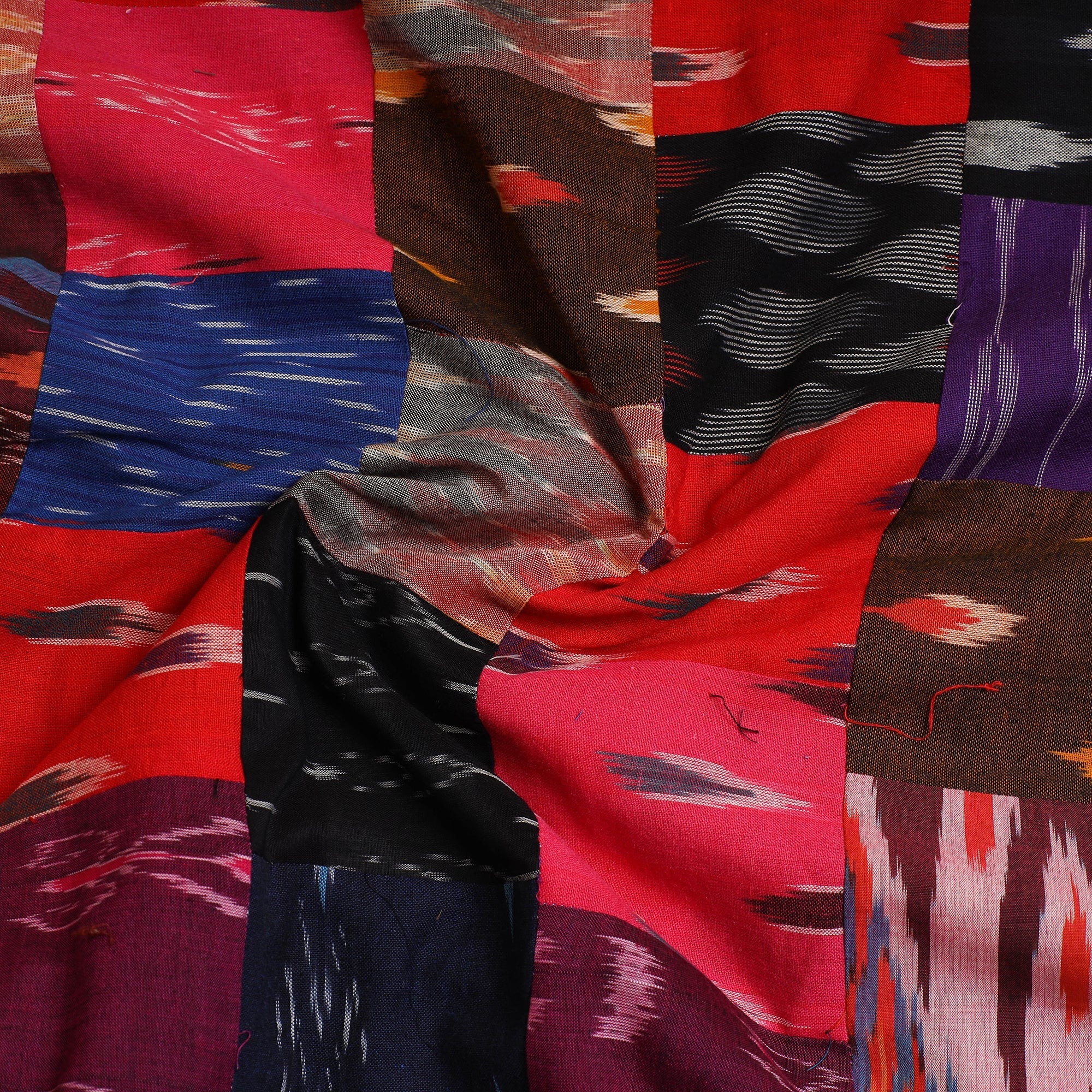 Multicolor - Handcrafted Patchwork Cotton Kurta Material (2.7m) 60