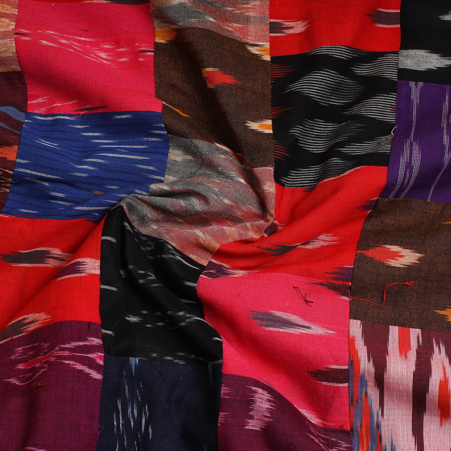 Multicolor - Handcrafted Patchwork Cotton Kurta Material (2.7m) 60