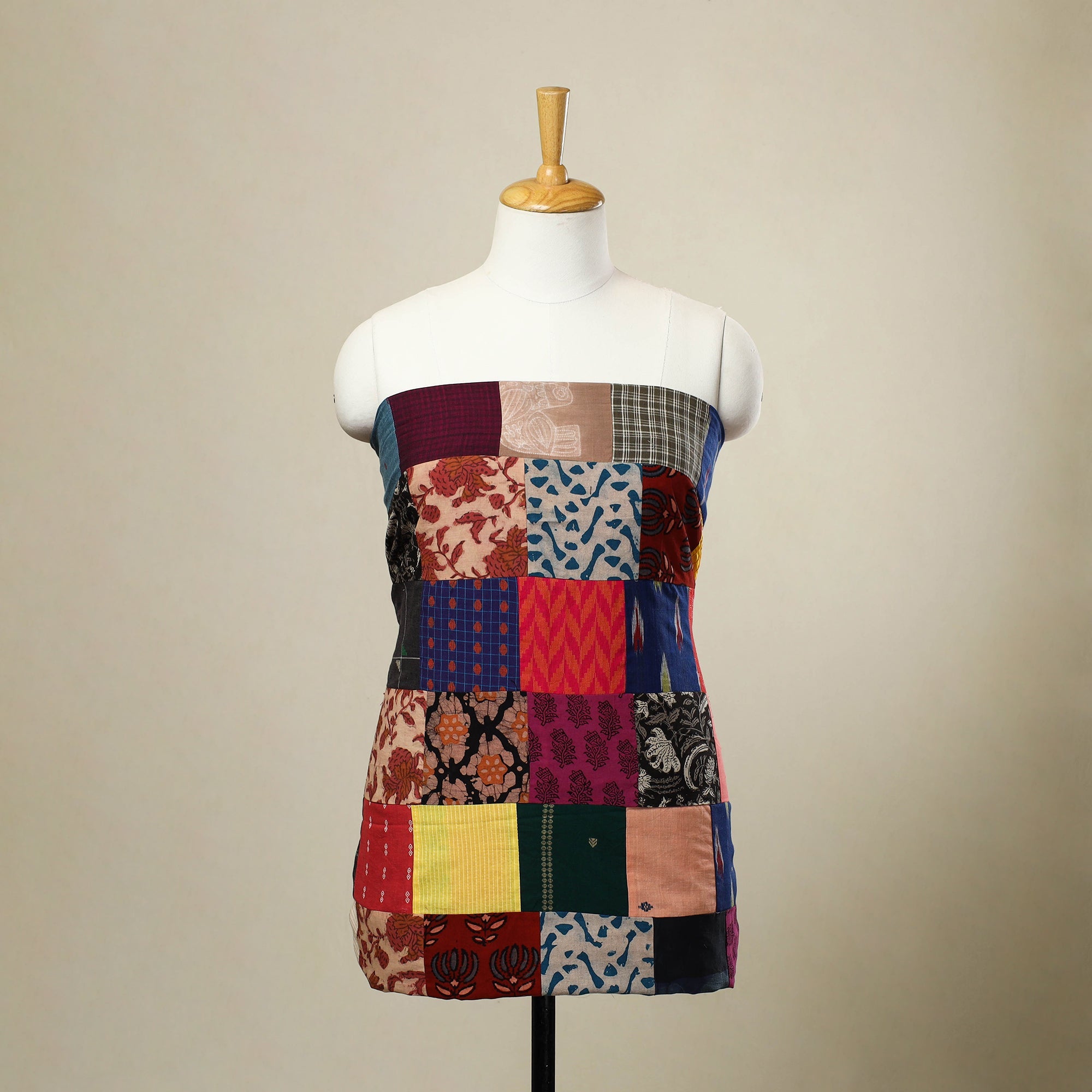 Buy Multicolor Handcrafted Patchwork Cotton Kurta Material