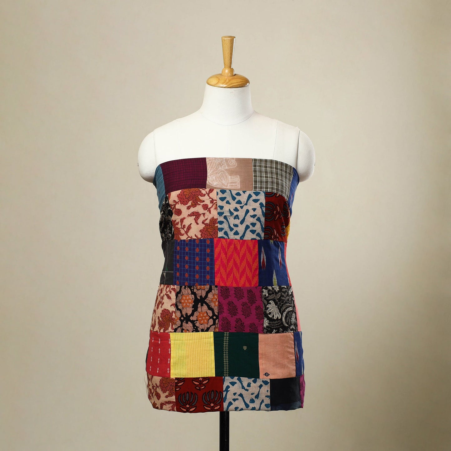 Buy Multicolor Handcrafted Patchwork Cotton Kurta Material