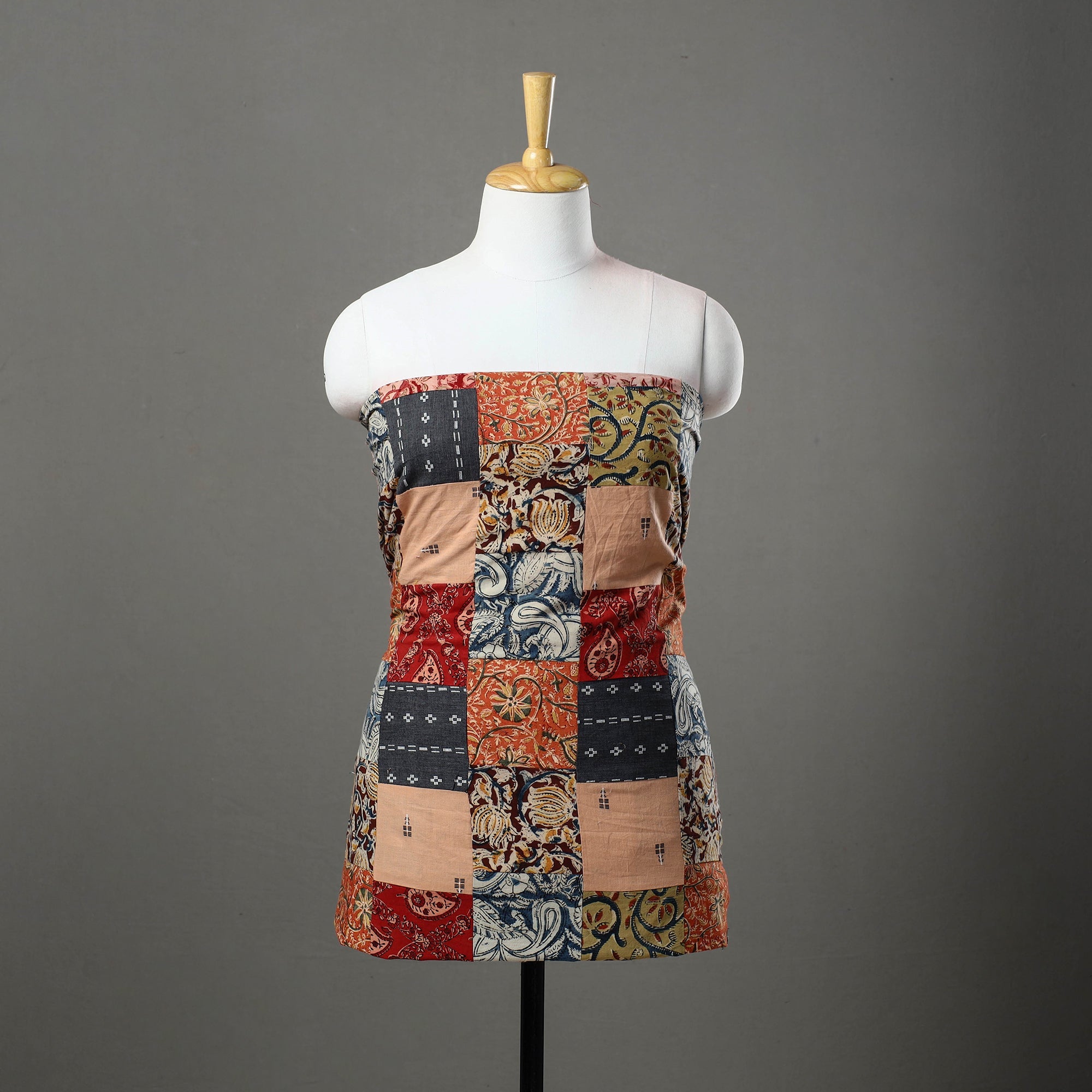 Multicolor - handcrafted patchwork cotton unstitched kurta