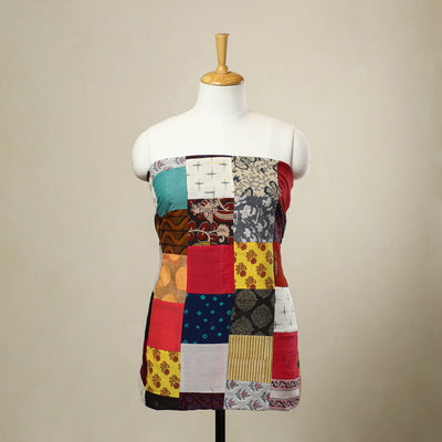 Multicolor - handcrafted patchwork cotton unstitched kurta