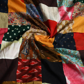 Multicolor - handcrafted patchwork cotton unstitched kurta