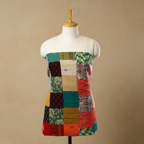 Buy Multicolor Handcrafted Patchwork Cotton Kurta Material