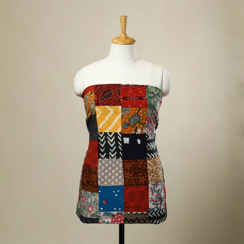 Multicolor - handcrafted patchwork cotton unstitched kurta