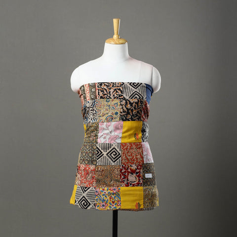 Multicolor - handcrafted patchwork cotton unstitched kurta