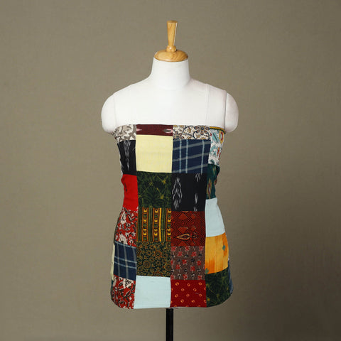 Multicolor Handcrafted Patchwork Cotton Kurta Material