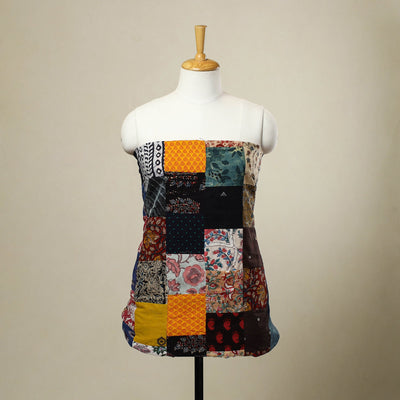 Multicolor - handcrafted patchwork cotton unstitched kurta