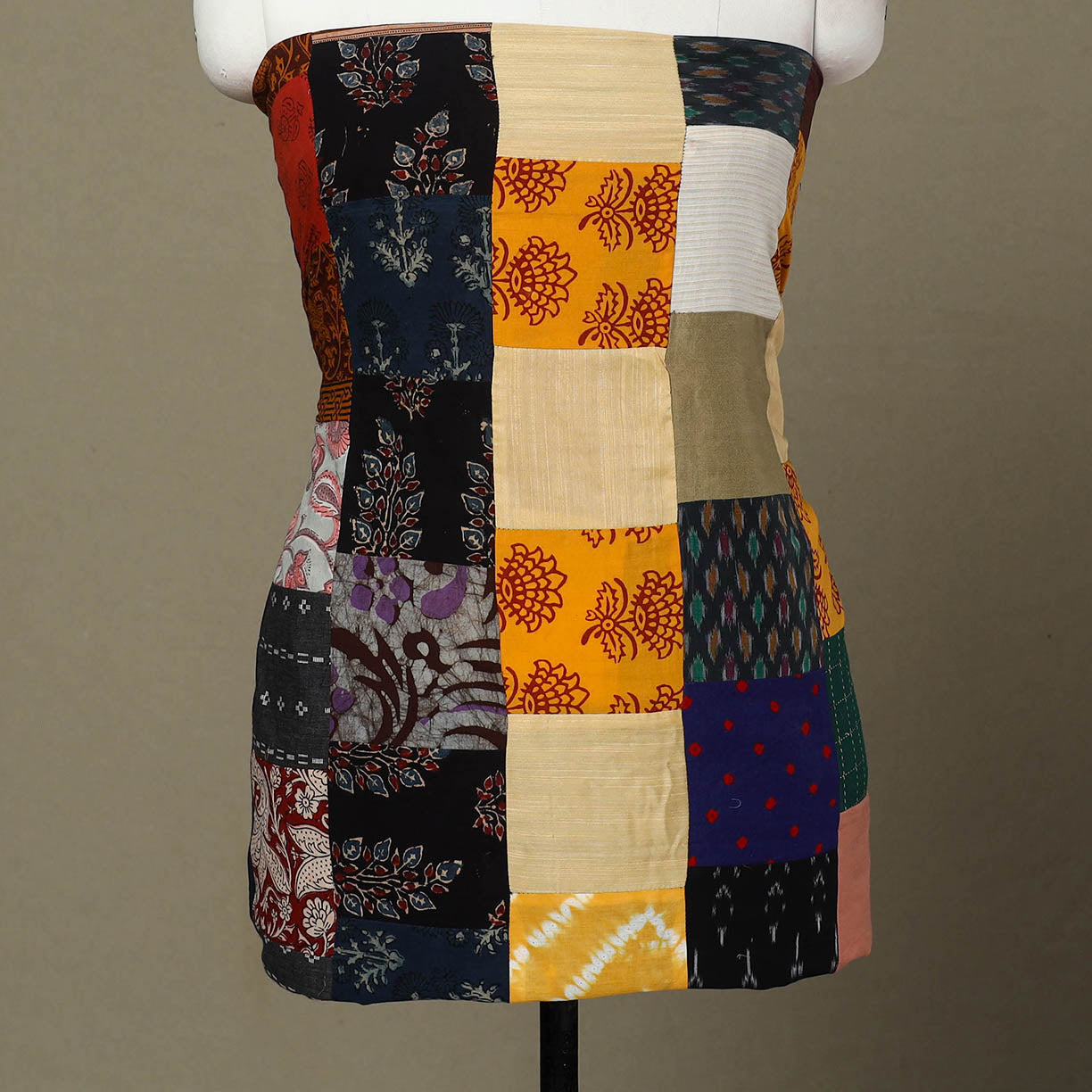 Multicolor Handcrafted Patchwork Cotton Kurta Material