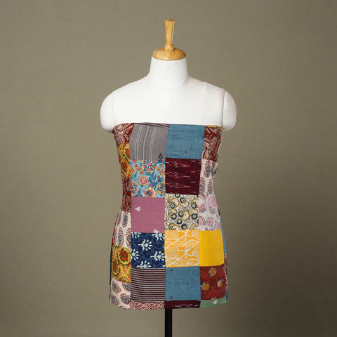 Multicolor Handcrafted Patchwork Cotton Kurta Material