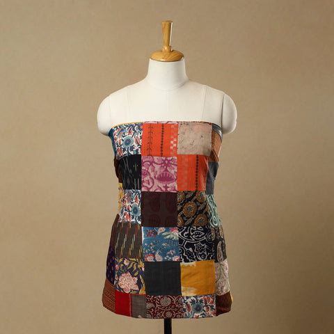 Multicolor - Handcrafted Patchwork Cotton Kurta Material (2.7m) 05