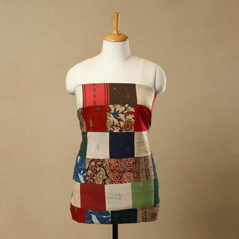 Multicolor - Handcrafted Patchwork Cotton Kurta Material (2.7m) 11