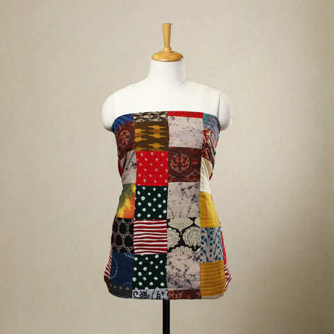 Buy Multicolor Handcrafted Patchwork Cotton Kurta Material