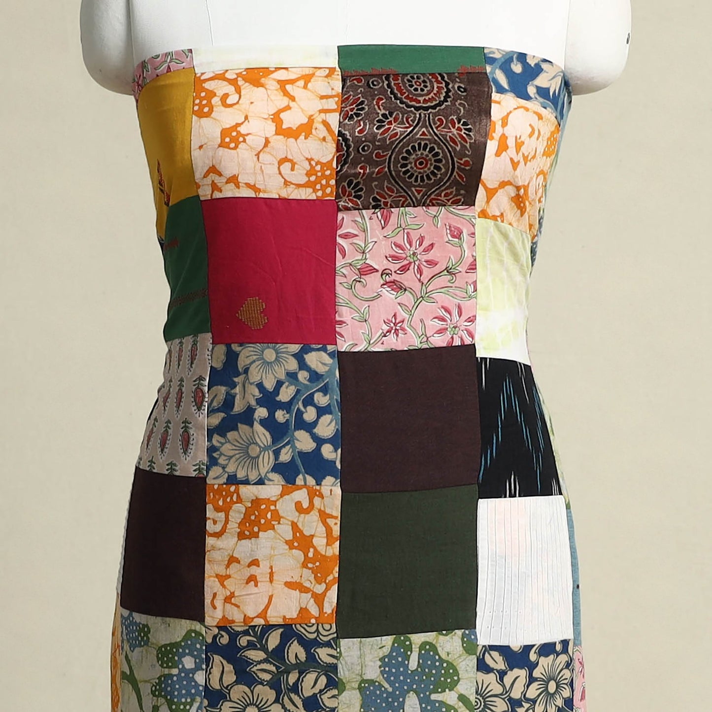 Buy Handcrafted Patchwork Cotton Kurta Material