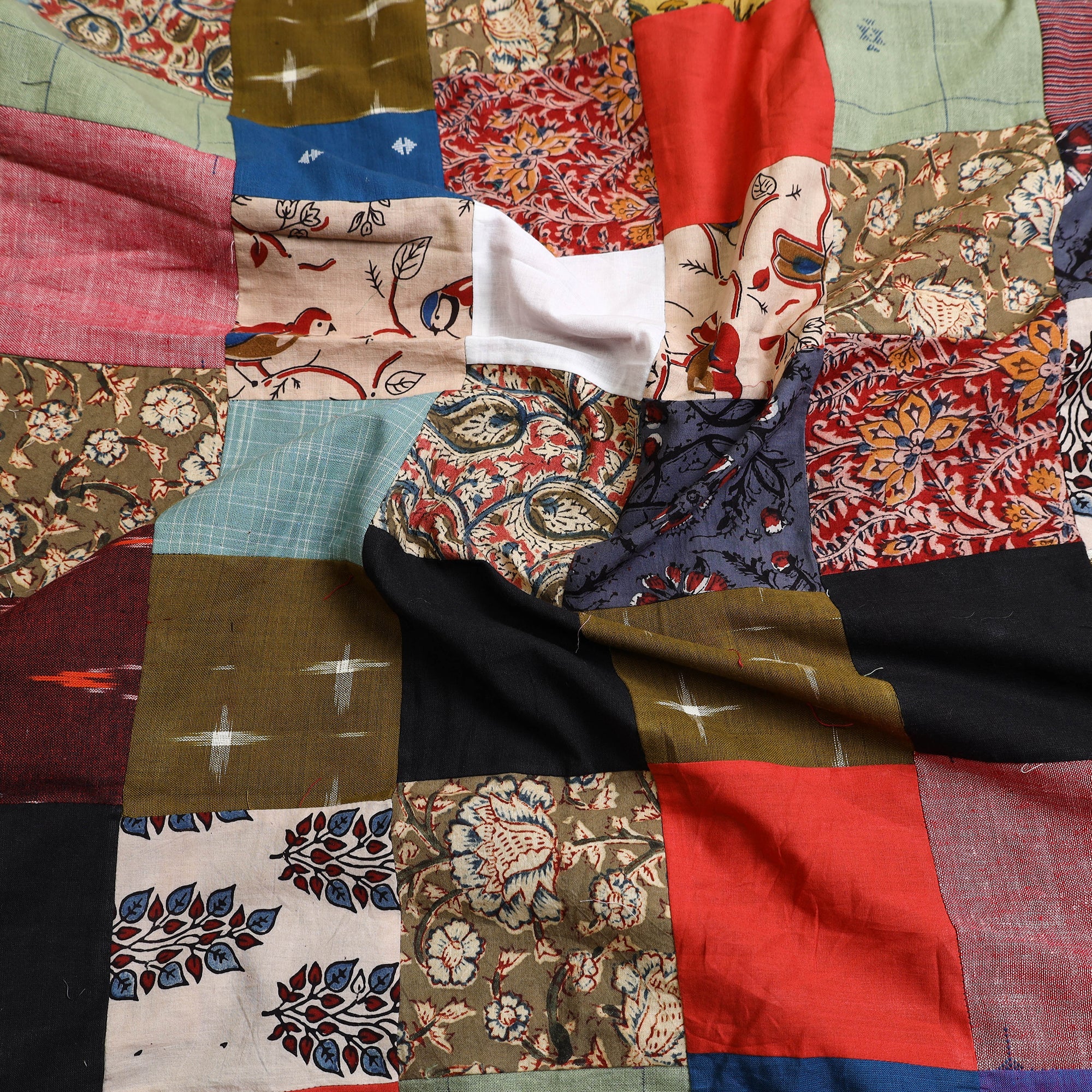 Buy Multicolor Handcrafted Patchwork Cotton Kurta Material