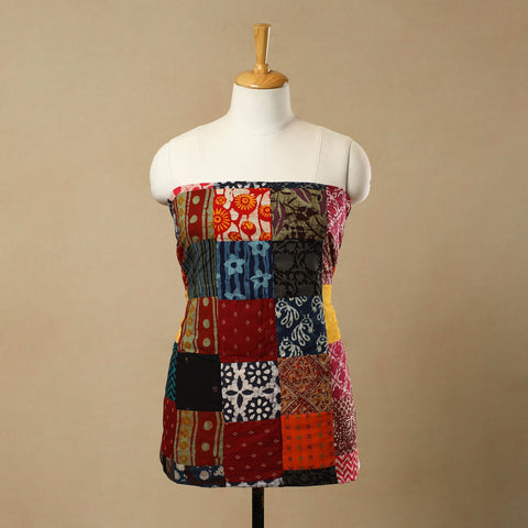 Multicolor - Handcrafted Patchwork Cotton Kurta Material (2.7m) 46