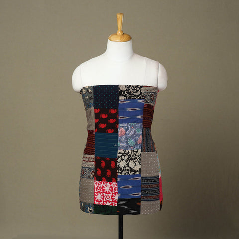 Multicolor - handcrafted patchwork cotton unstitched kurta