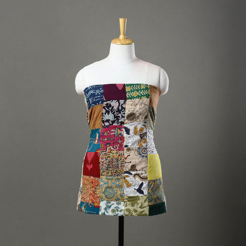 Multicolor - handcrafted patchwork cotton unstitched kurta