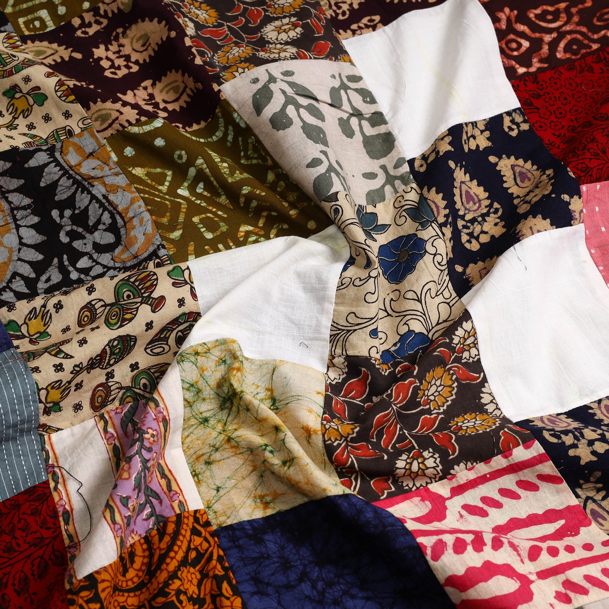  Multicolor Handcrafted Patchwork Cotton Kurta Material