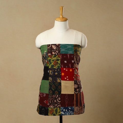 Multicolor - Handcrafted Patchwork Cotton Kurta Material (2.7m) 16