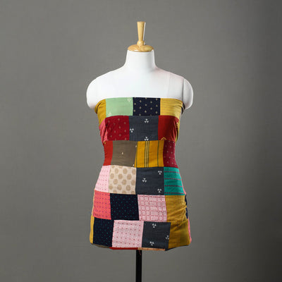 Multicolor - handcrafted patchwork cotton unstitched kurta