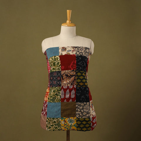 Buy Multicolor Handcrafted Patchwork Cotton Kurta Material