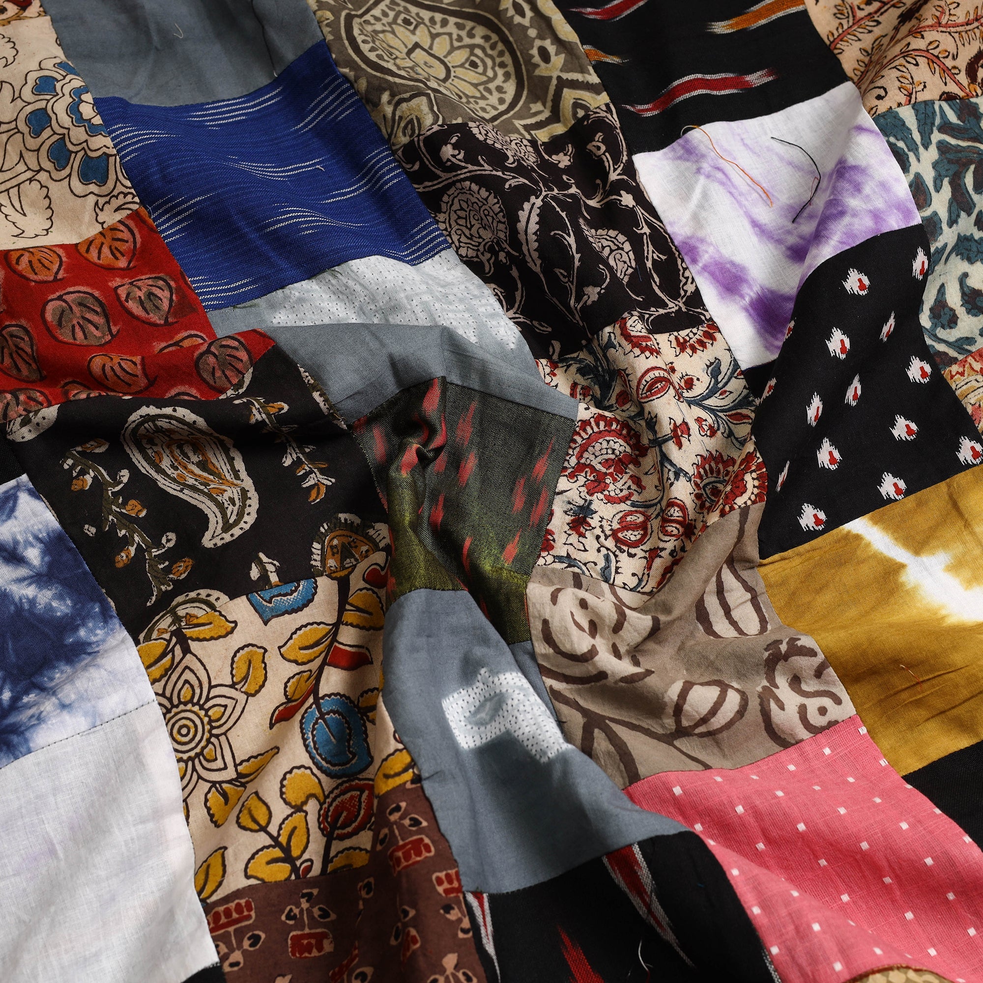 Buy Multicolor Handcrafted Patchwork Cotton Kurta Material