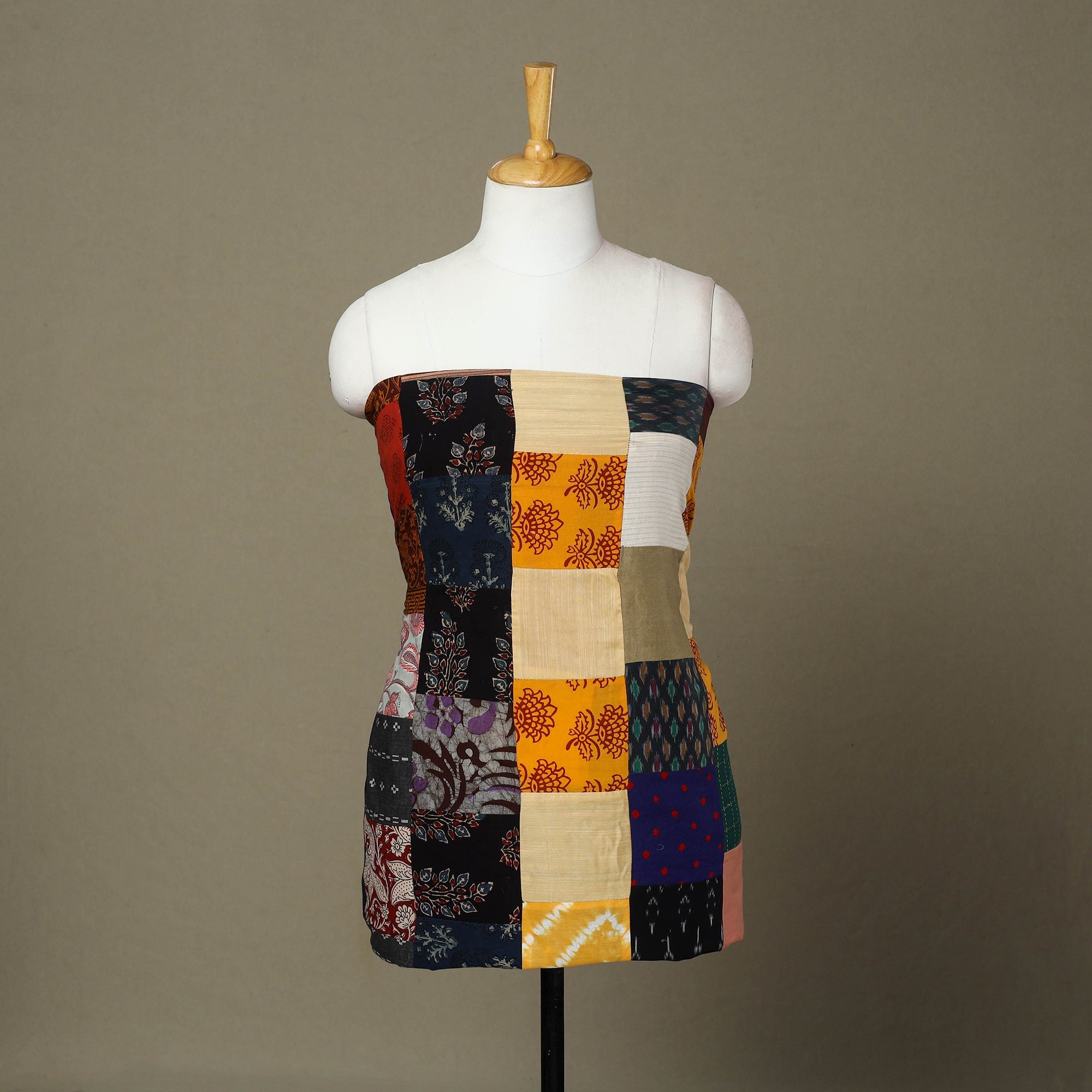 Multicolor Handcrafted Patchwork Cotton Kurta Material