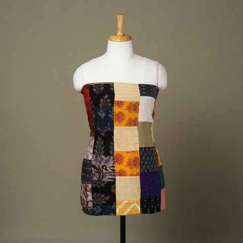 Multicolor Handcrafted Patchwork Cotton Kurta Material