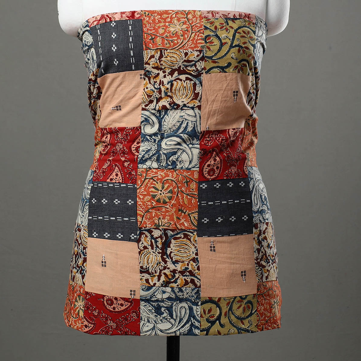 Multicolor - handcrafted patchwork cotton unstitched kurta