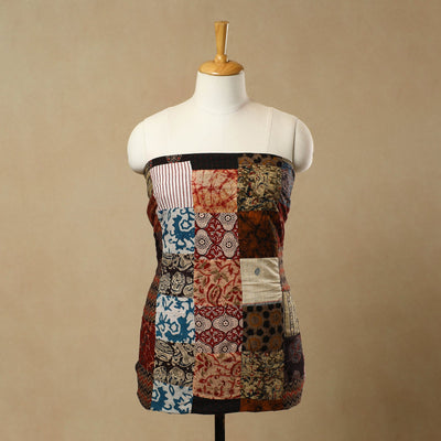 Multicolor - Handcrafted Patchwork Cotton Kurta Material (2.7m) 17