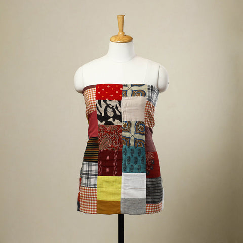 Multicolor - handcrafted patchwork cotton unstitched kurta