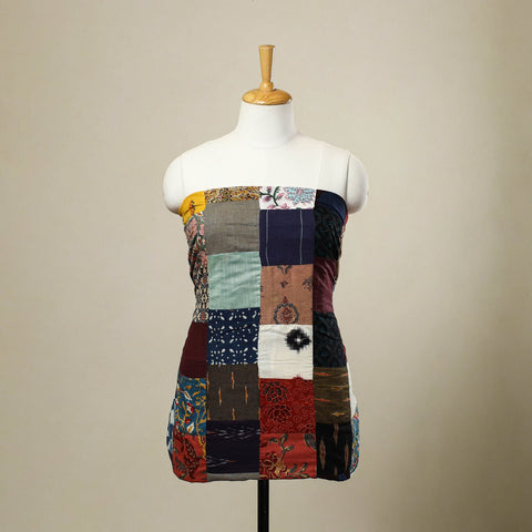 Buy Multicolor Handcrafted Patchwork Cotton Kurta Material