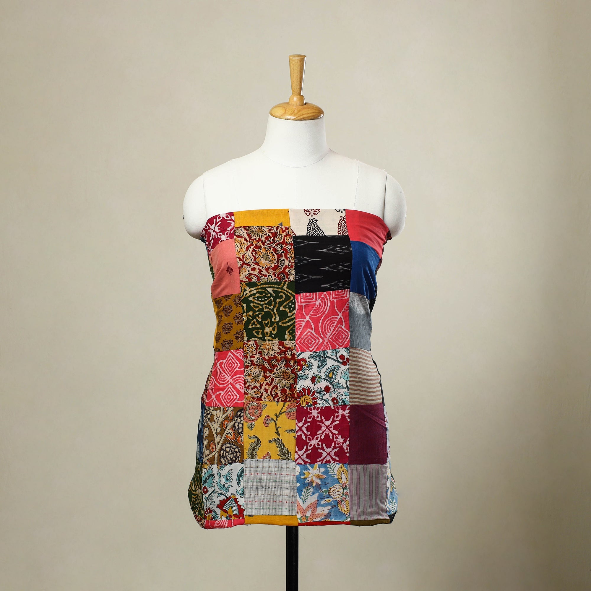 Multicolor - Handcrafted Patchwork Cotton Unstitched Kurta Material (2.8M) 20 main image 0