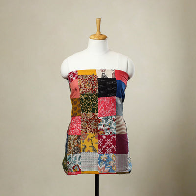 Buy Multicolor Handcrafted Patchwork Cotton Kurta Material