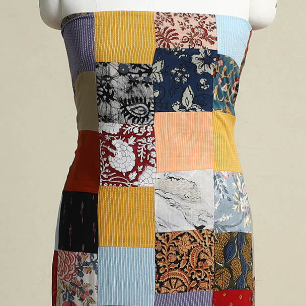 Buy Handcrafted Patchwork Cotton Kurta Material
