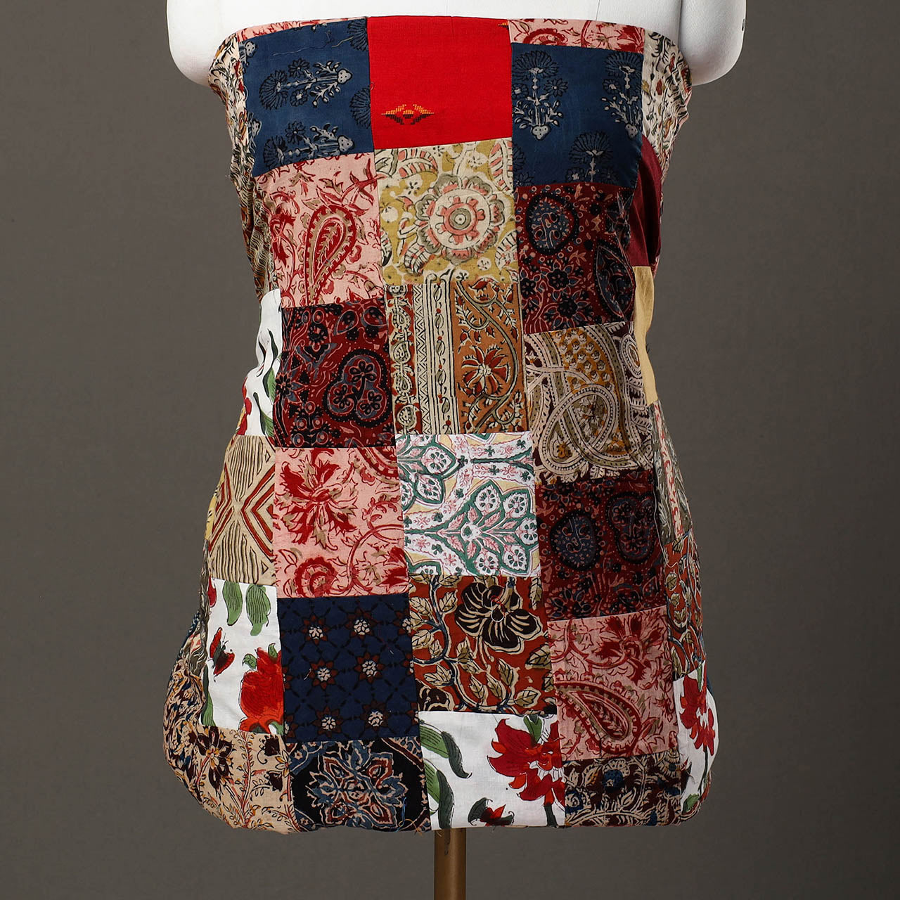 Multicolor - handcrafted patchwork cotton unstitched kurta