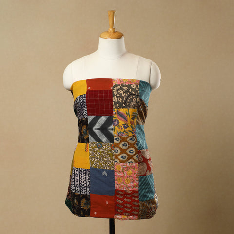 Multicolor - Handcrafted Patchwork Cotton Kurta Material (2.7m) 42