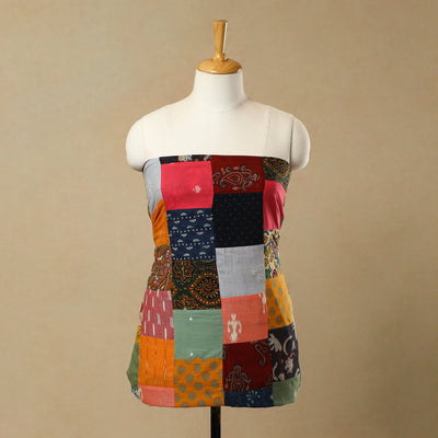 Multicolor - Handcrafted Patchwork Cotton Kurta Material (2.75m) 48