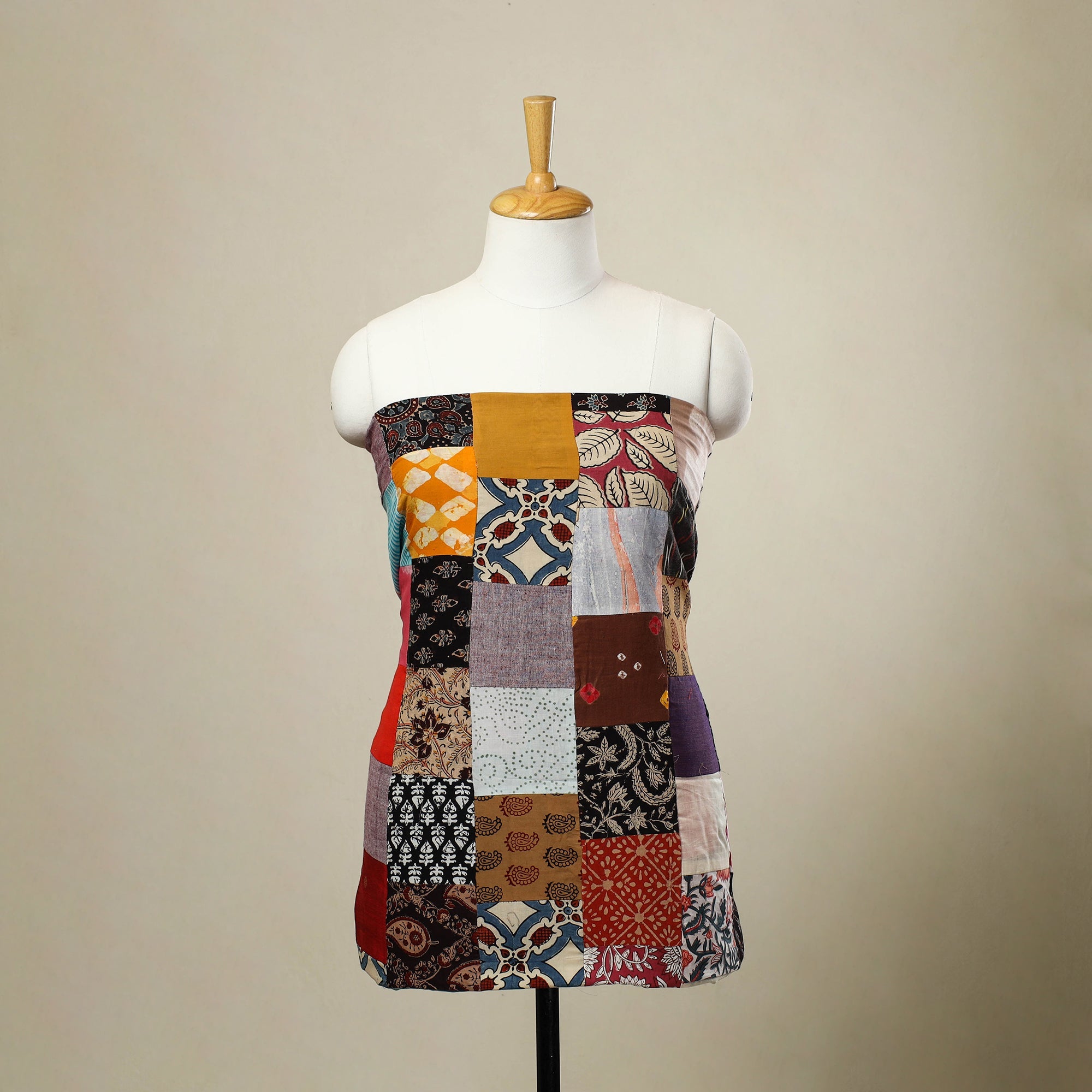 Buy Multicolor Handcrafted Patchwork Cotton Kurta Material