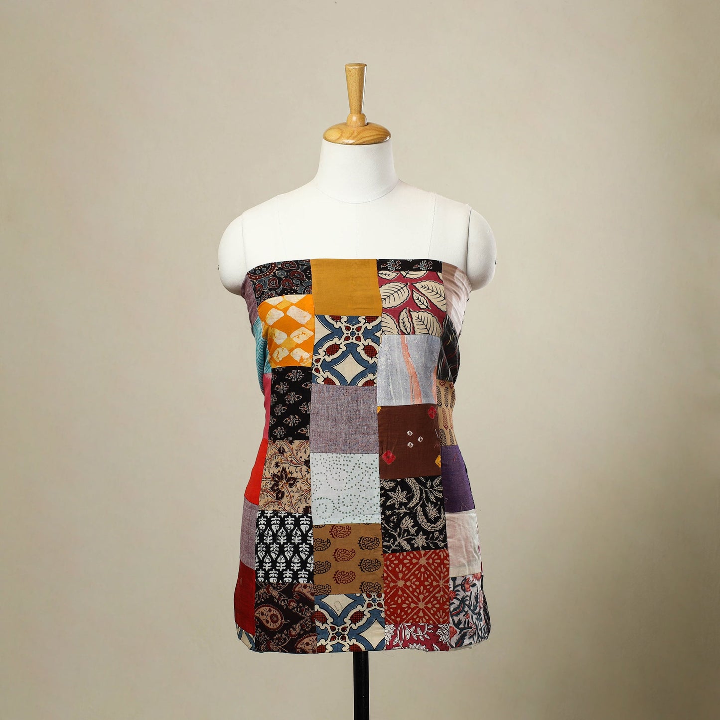 Buy Multicolor Handcrafted Patchwork Cotton Kurta Material