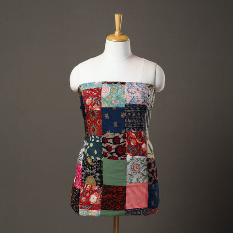 Multicolor - handcrafted patchwork cotton unstitched kurta