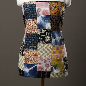 Multicolor - handcrafted patchwork cotton unstitched kurta
