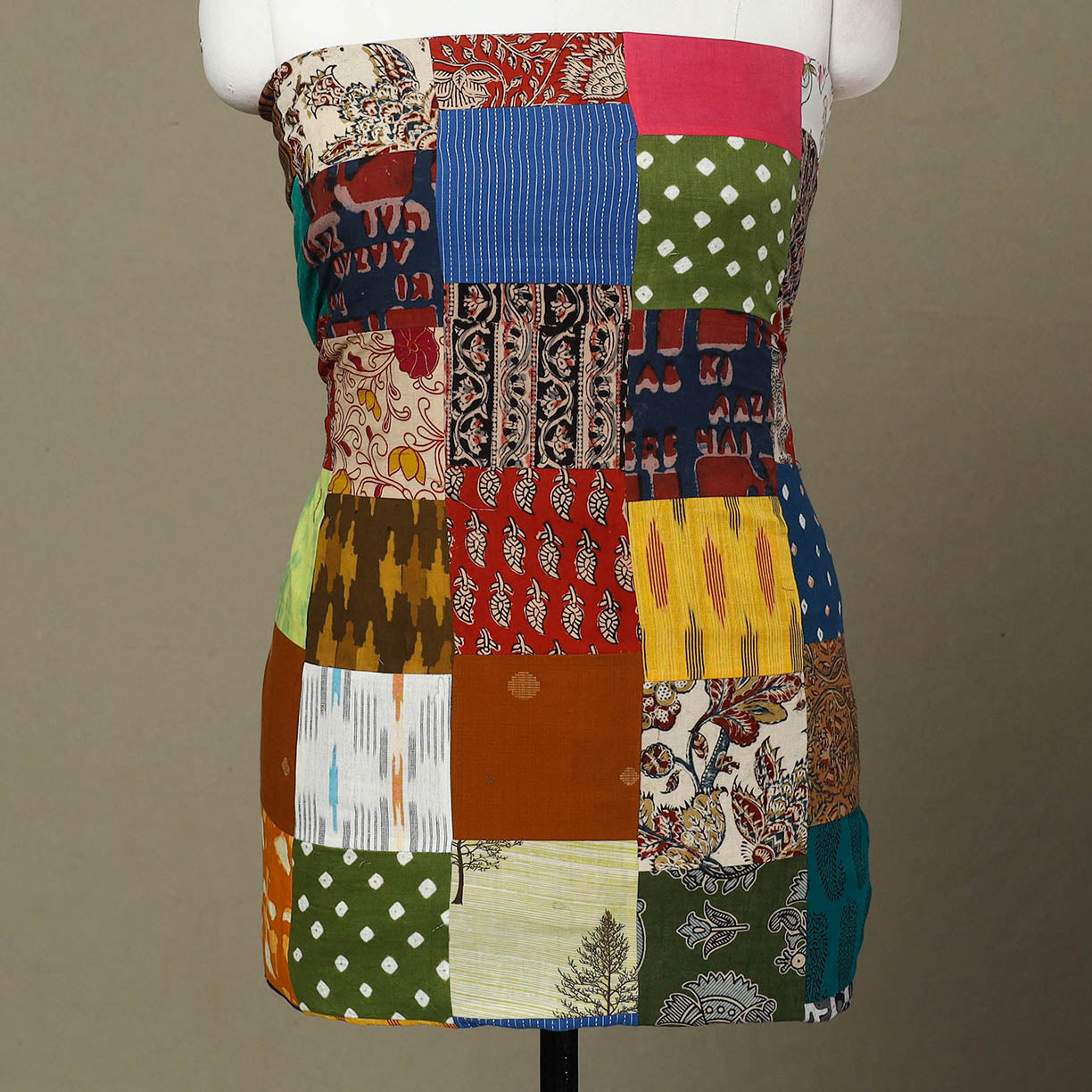 Multicolor Handcrafted Patchwork Cotton Kurta Material